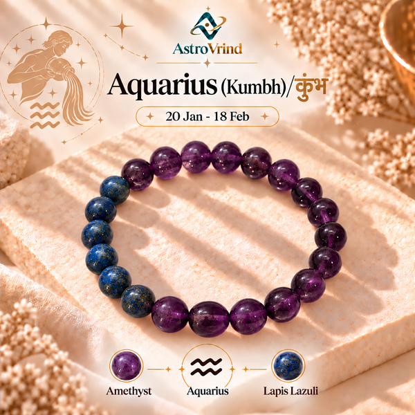 Aquarius (Kumbh Rashi) Zodiac Bracelet — Authentic Vedic Specimen (01-hero.png)