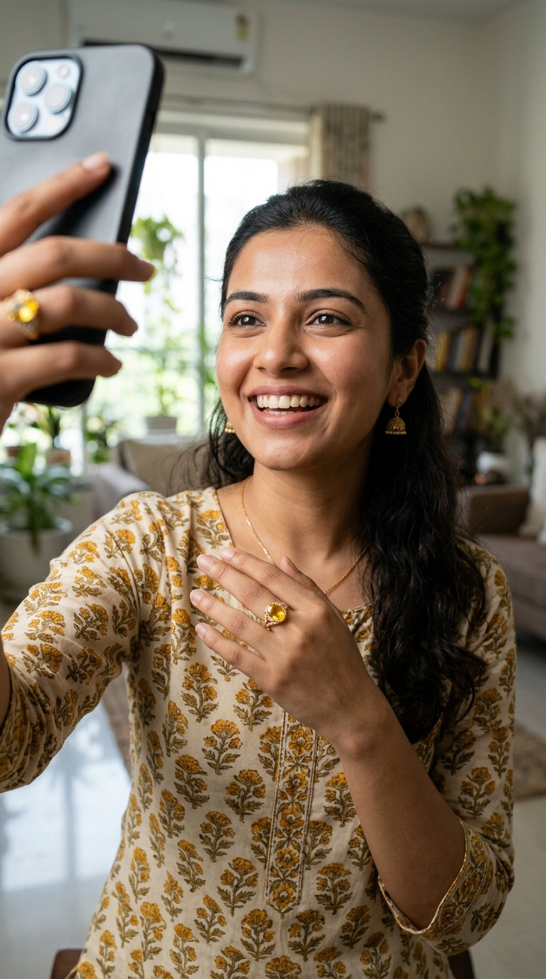 Ananya Kulkarni Yellow Sapphire Ring
