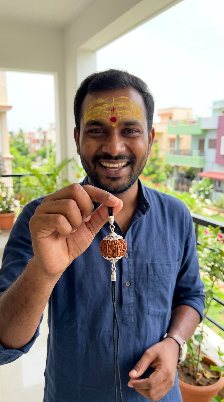 Rajesh Mehra Wearing 1 Mukhi Nepal Rudraksha